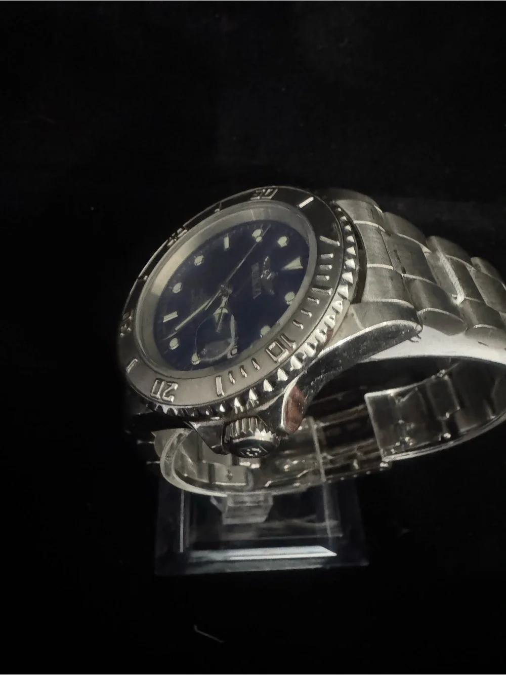 Invicta Silver automatic Case Watch with Blue Dial